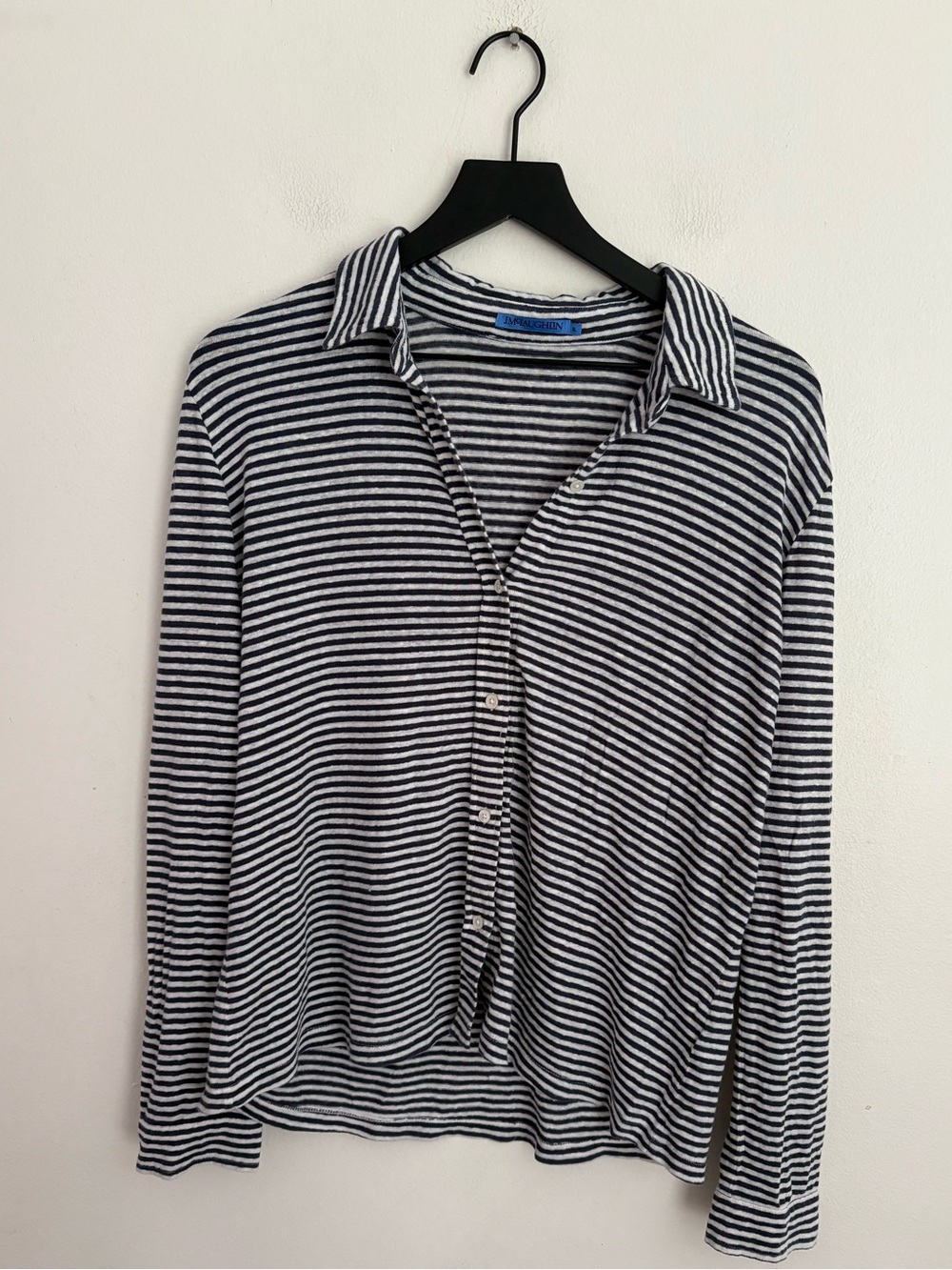 J. McLaughlin V Neck Collard Linen Long Sleeve Top Lightweight Summer Women’s XL